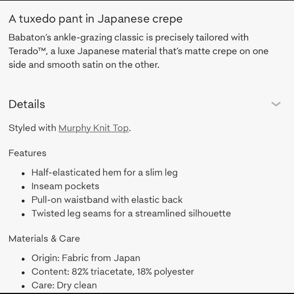 Aritzia Babaton Dexter Crepe Pant - Picture 3 of 5